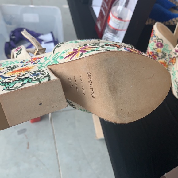 Sergio Rossi platforms wedge heels embroidered